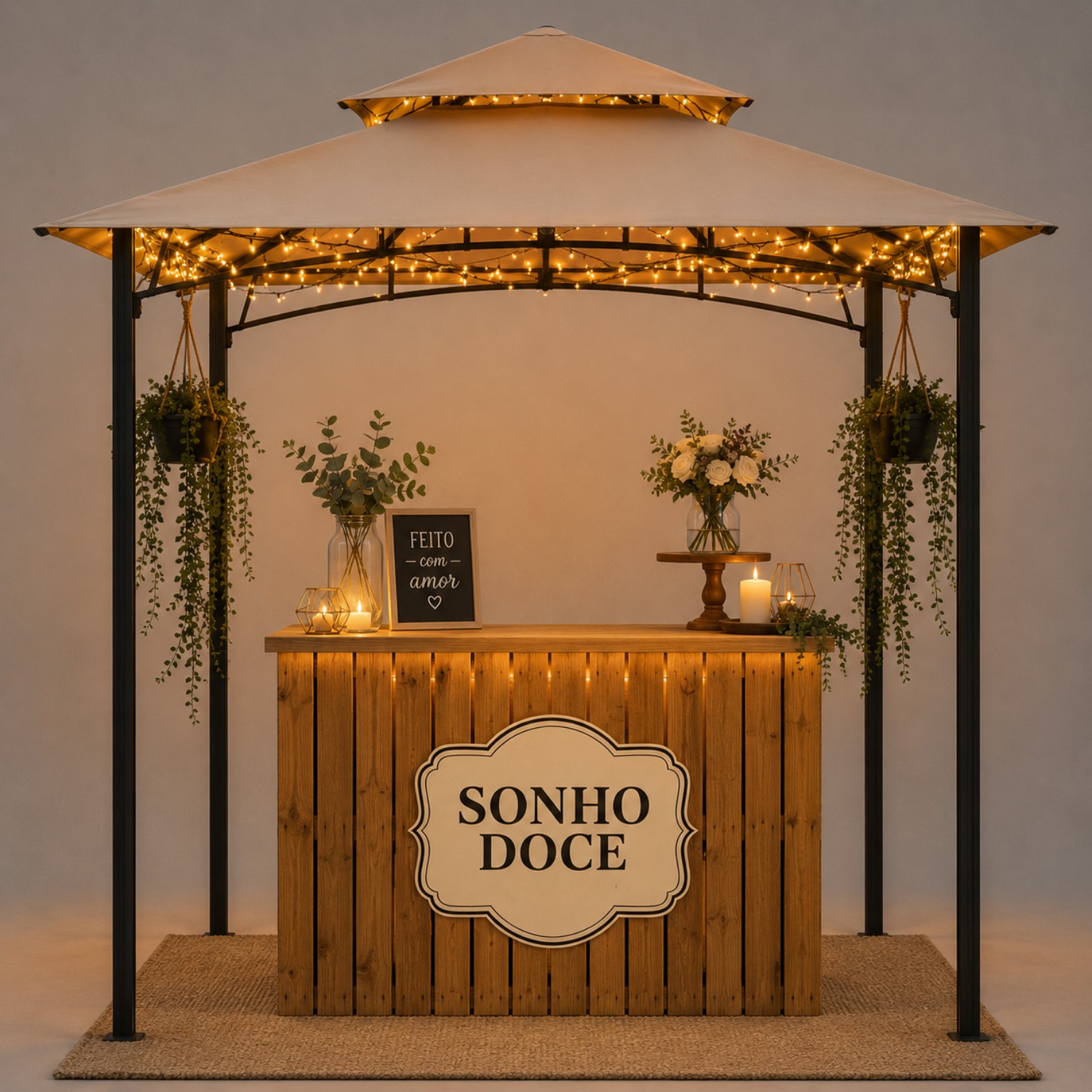 Contrate para o seu evento. Stand de montagem de sobremesas